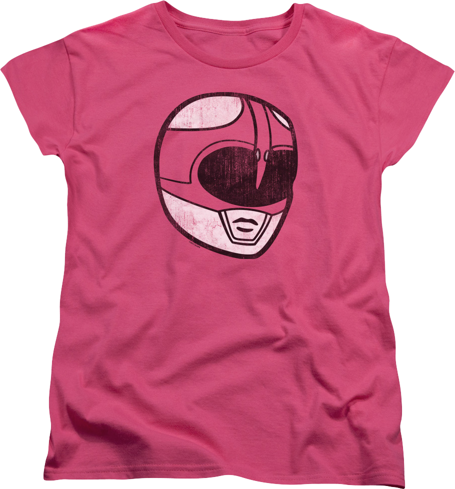 Womens Pink Ranger Helmet Mighty Morphin Power Rangers Shirt product image 1