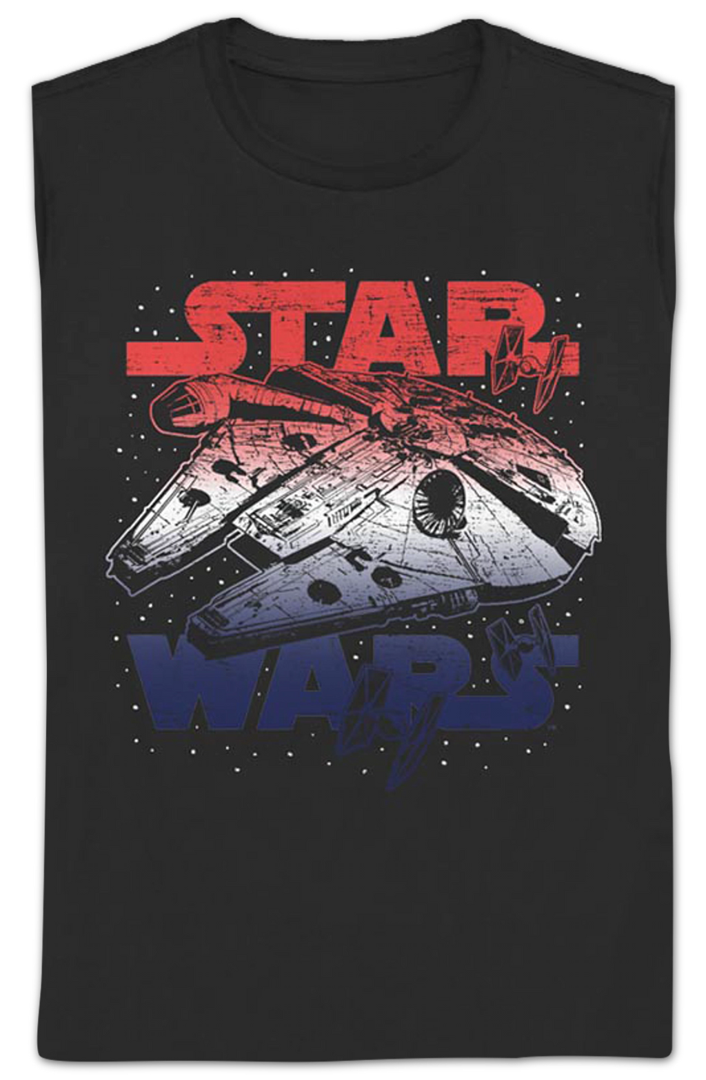 Womens Red White Blue Millennium Falcon Star Wars Shirt product image 2