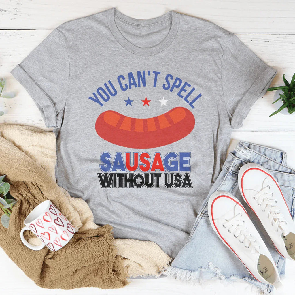 You Can't Spell Sausage Without USA Tee product image 2