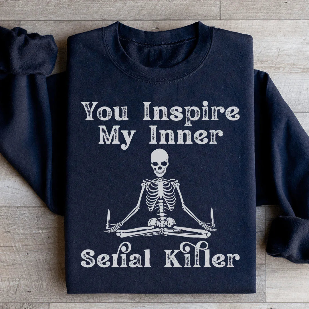 Dark Humor Fleece Pullover – "You Inspire My Inner Serial product image 3