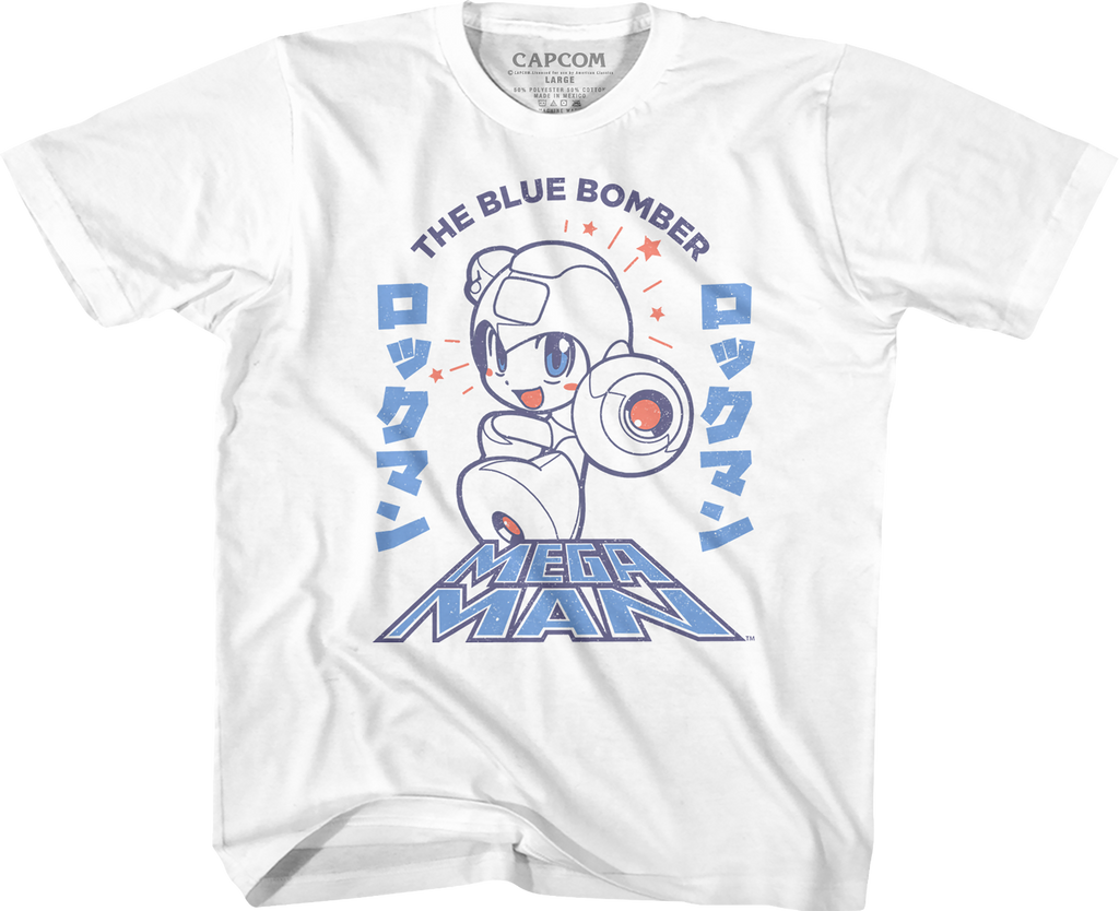 Youth Japanese Text Mega Man Shirt product image 1