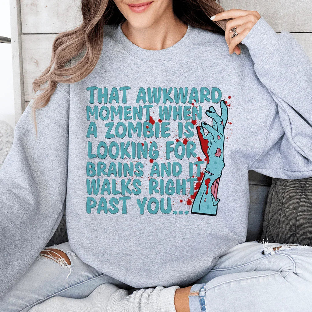 Zombie Looking For Brains Sweatshirt product image 1