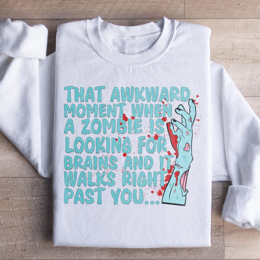 Zombie Looking For Brains Sweatshirt product image 5